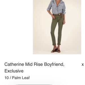 KUT from the Kloth Women's Catherine Boyfriend in Palm Leaf - size 10